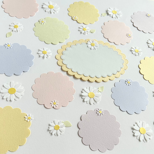 可愛いお花とコメントカード(5.1cm)のセット〜色紙 寄せ書き アルバム