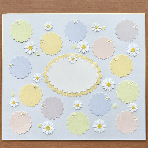 寄せ書き クラフトパンチの可愛いお花とコメントカード(4.5cm)の