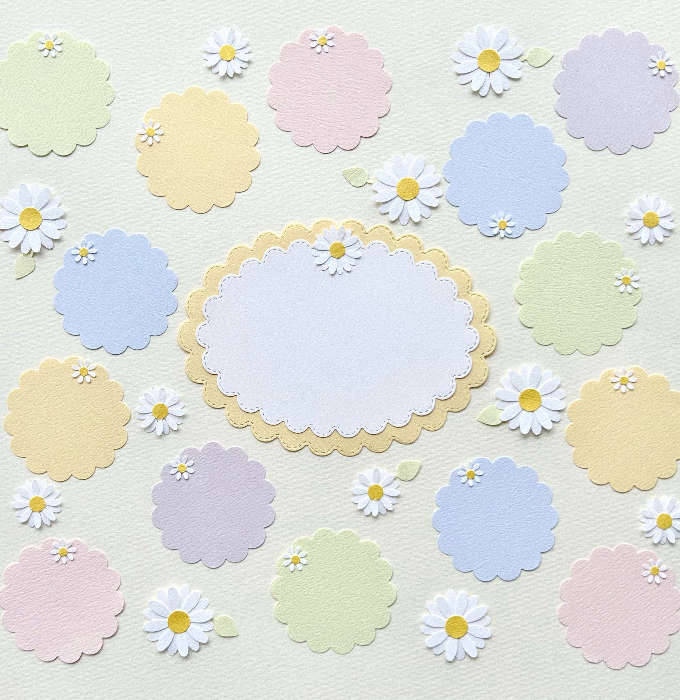 寄せ書き クラフトパンチの可愛いお花とコメントカード(4.5cm)の