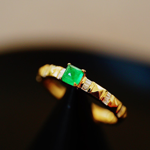 愛の成就」K18 天然エメラルド ダイヤモンド 春 並び無い 高貴 5月