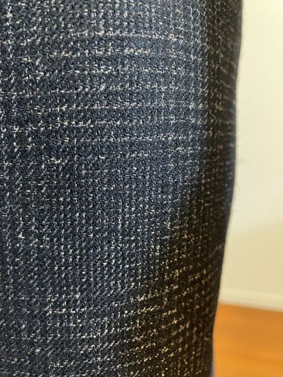 【完成品】5号ひざ下(57.5㎝)丈　タイトスカート　イタリア製ウールチェック 9枚目の画像