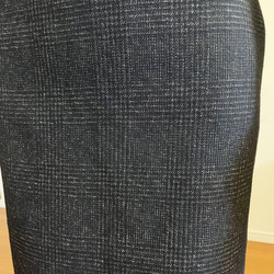 【完成品】5号ひざ下(57.5㎝)丈　タイトスカート　イタリア製ウールチェック 8枚目の画像