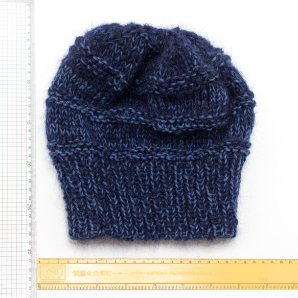 手編み　キャメル混のニット帽　A221205 6枚目の画像
