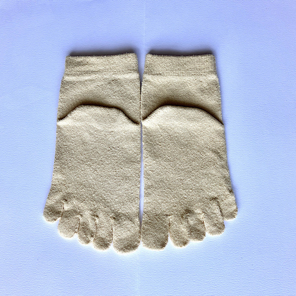 草木染めシルク･5本指靴下（無地）-冷えむくみ対策に！ 12枚目の画像