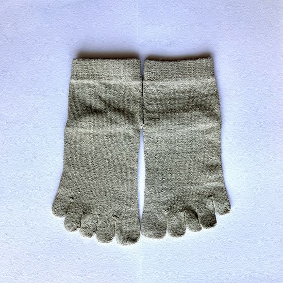 草木染めシルク･5本指靴下（無地）-冷えむくみ対策に！ 7枚目の画像