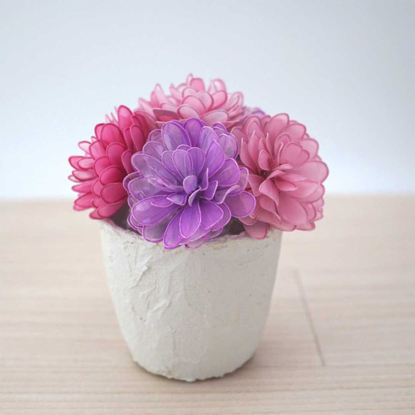 再販】スィートピンク花ライト☆タイマー付【ディップアート】☆小さい