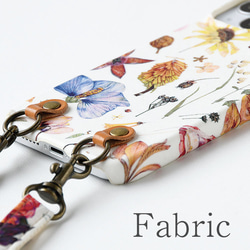 秋の福袋 リバティ スマホケースショルダー付き ほぼ全機種対応 生地貼り 2点吊り スマホショルダーセット  花柄 5枚目の画像