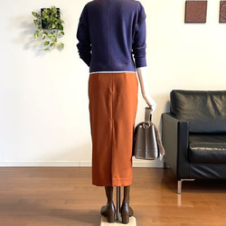 【完成品】5号ロング(77.5㎝)丈　タイトスカート　こっくりオレンジ 5枚目の画像