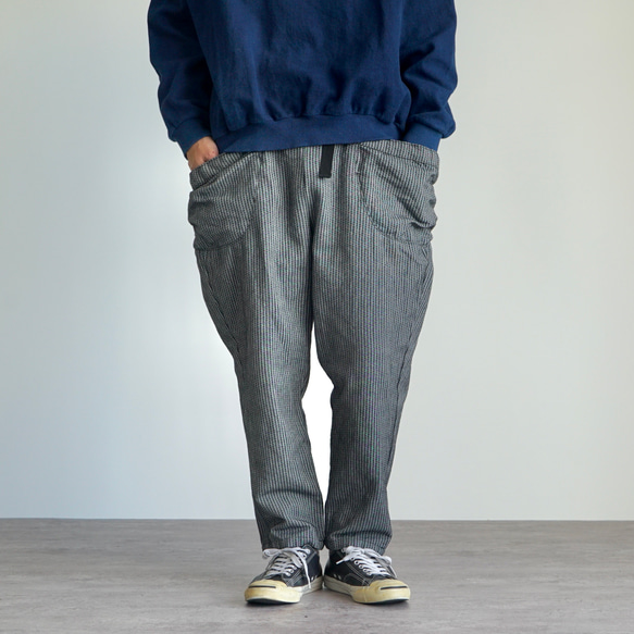 【福袋】寬鬆紗布T卹/橙色+單刺子條紋營工褲/灰色 第16張的照片