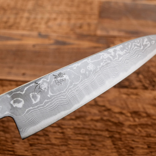 手造り鍛造 ダマスカス 多層鋼 ペティナイフ 135mm 包丁 紫檀 (ローズ