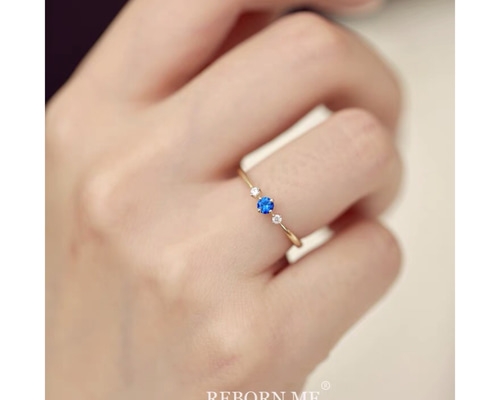 サファイア 合成 K9 ゴールド ミニ キラキラ ラグジュアリー レトロ