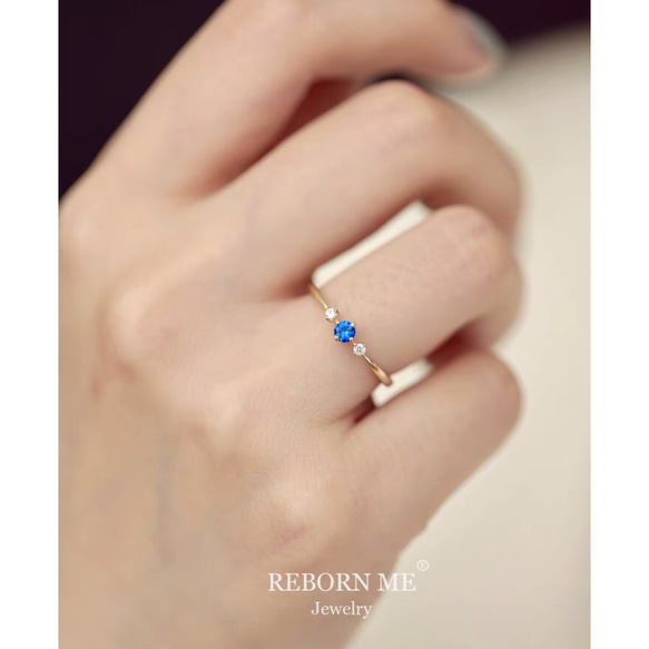 サファイア 合成 K9 ゴールド ミニ キラキラ ラグジュアリー レトロ