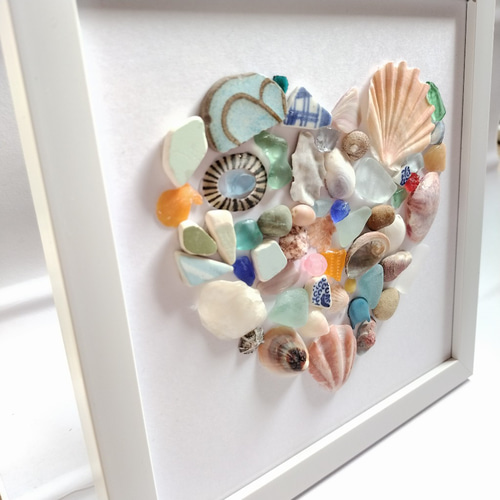 ナチュラルアート 貝殻 シーグラス 天然石 フォトフレーム・写真立て