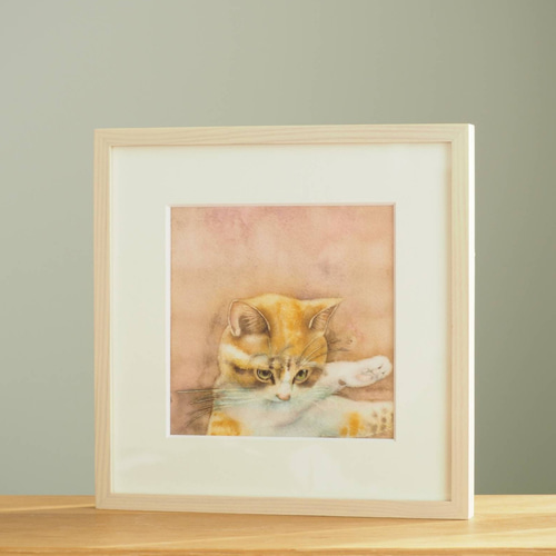 三毛猫のへんしんポーズ 「 へ〜んしん 」 絵画 モリカナコ(mori