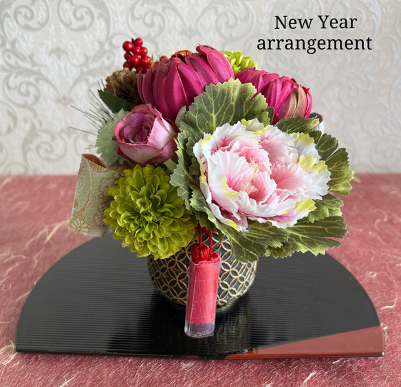 お正月♡フラワーアレンジプレート飾り お正月♡フラワーアレンジプレート飾り