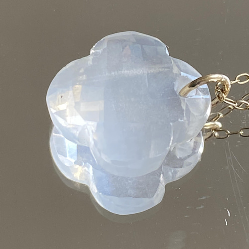 k18 アイスクォーツ フラワー ペンダントチャーム トップ ペンダント