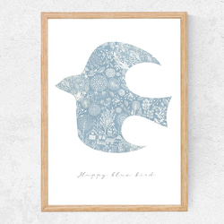 青い鳥✴︎ 北欧インテリアポスター◻︎ イラスト N.ecru-beige 通販