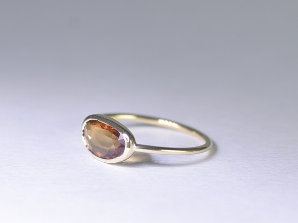 HessoniteGarnet_0.96ct k18YG Ring 【Ramo petalo/ラモペタロ】 1枚目の画像