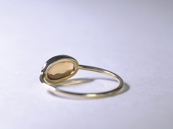 HessoniteGarnet_0.96ct k18YG Ring 【Ramo petalo/ラモペタロ】 5枚目の画像