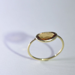 HessoniteGarnet_0.96ct k18YG Ring 【Ramo petalo/ラモペタロ】 2枚目の画像