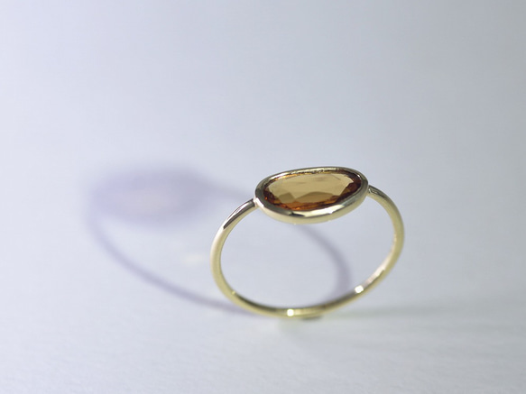 HessoniteGarnet_0.96ct k18YG Ring 【Ramo petalo/ラモペタロ】 2枚目の画像