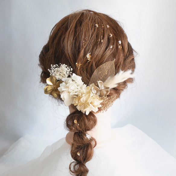 G59 ドライフラワー 髪飾り 卒業式 袴 成人式 振袖 結婚式 和装 ヘッド