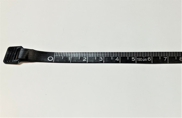 マカロンメジャー 150cm デニム刺繍生地サックスブルー生地使用メジャー 3枚目の画像