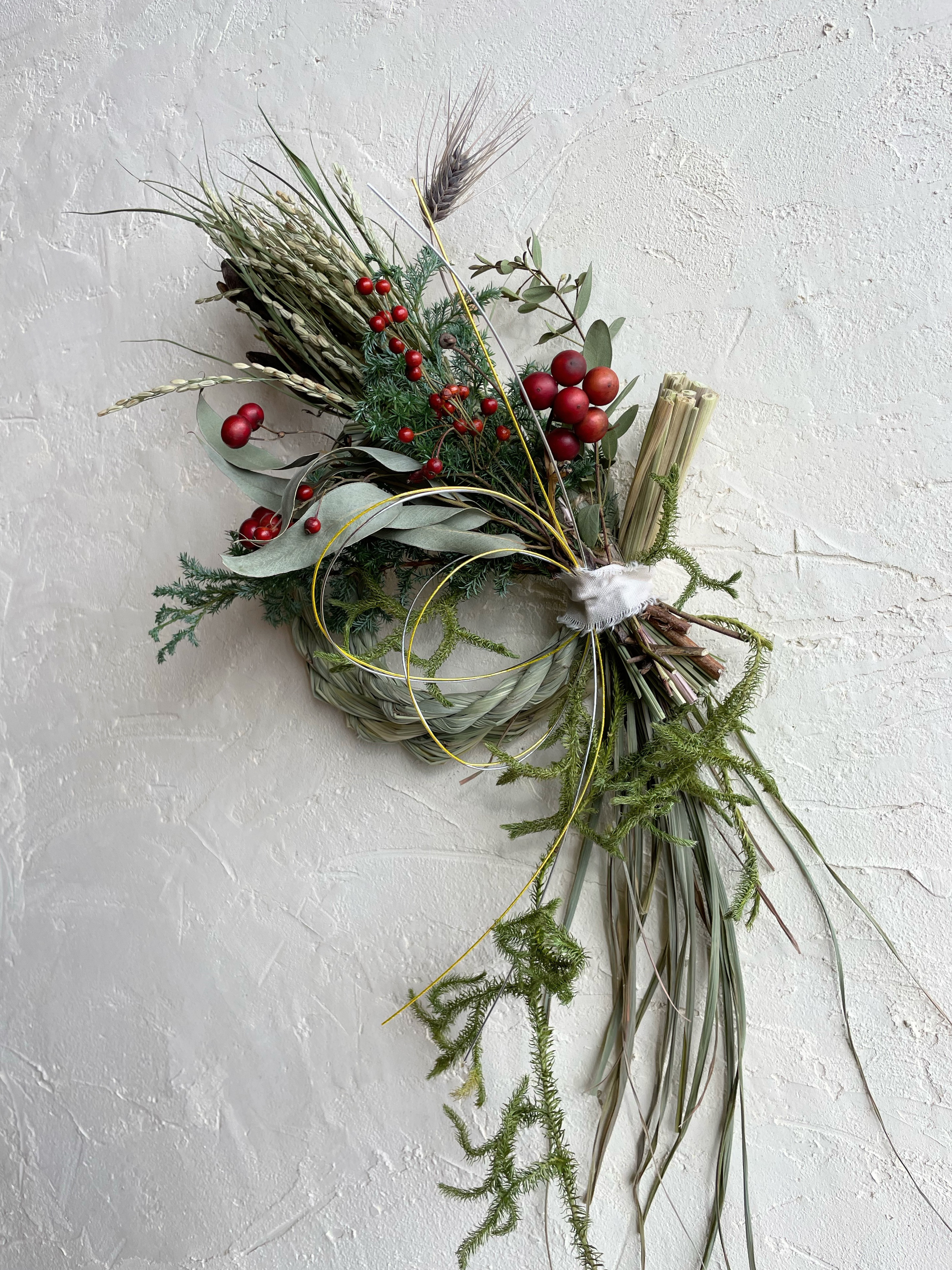 ★2024年◇しめ縄リース◇ワインカラー◇ナチュラル ★2024年◇しめ縄リース◇ワインカラー◇ナチュラル