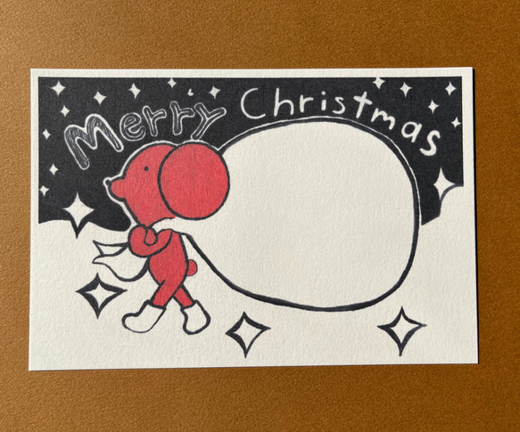 サンタクロースのペロコのクリスマスカード　B 1枚目の画像