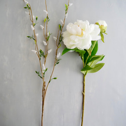 リニューアル✨【大輪ホワイト芍薬と猫柳】｜アーティフィシャルフラワー 花瓶アレンジ| 春｜ギフト・インテリア雑貨 10枚目の画像