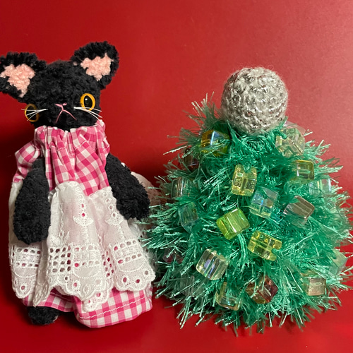 あみぐるみ】クリスマスツリー 飾り ミニツリー エコファー【212
