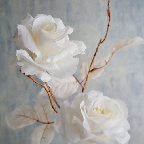 アンティークホワイトローズ造花】｜アーティフィシャルフラワー 花瓶