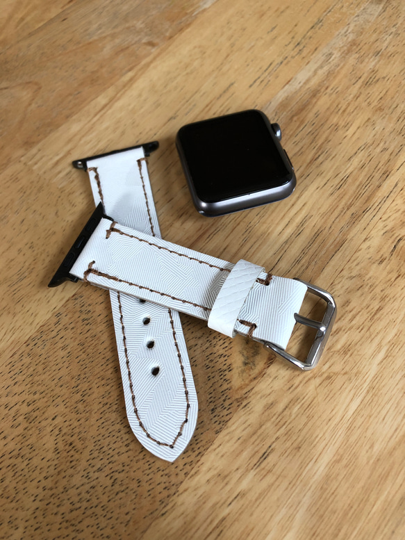 【本革】Apple Watch レザーベルト  大人気カモフラ柄  男女兼用 2枚目の画像