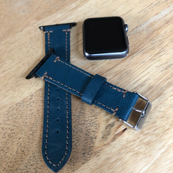 【本革】Apple Watch レザーベルト  大人気カモフラ柄 男女兼用 2枚目の画像