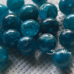 天然石✿良質ブルーアパタイト ラウンド約9.8～10.1mm☆3粒 4枚目の画像