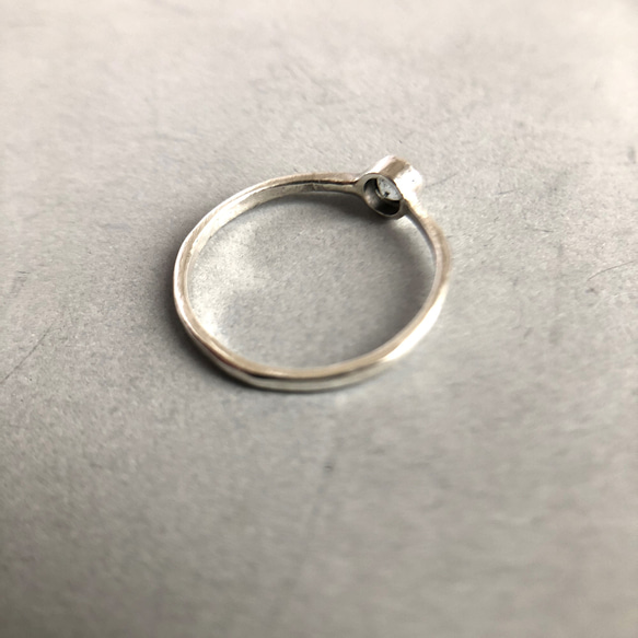 natural stone ring silver aquamarine/シルバー/リング/天然石/シンプル 6枚目の画像