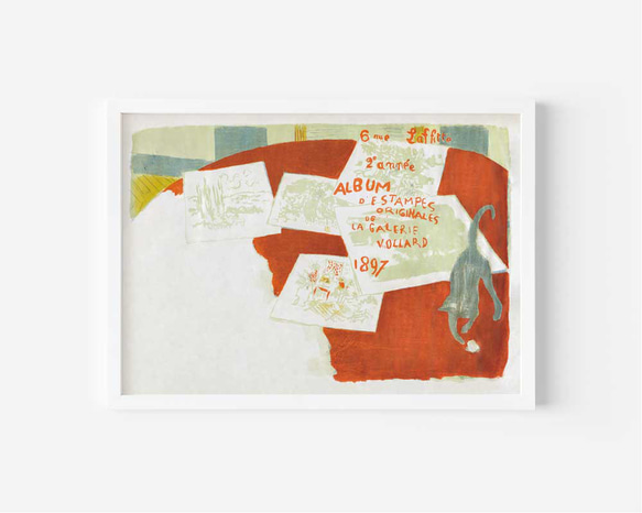 ピエール・ボナール、ねこ、おしゃれなポスター、シンプルなインテリアや北欧スタイルにも。パリのエスプリ【P-0319】 3枚目の画像