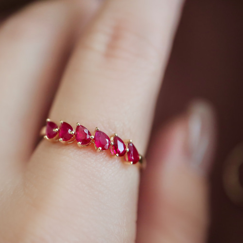 ルビーハーフエタニティリングk18 | angeloawards.com