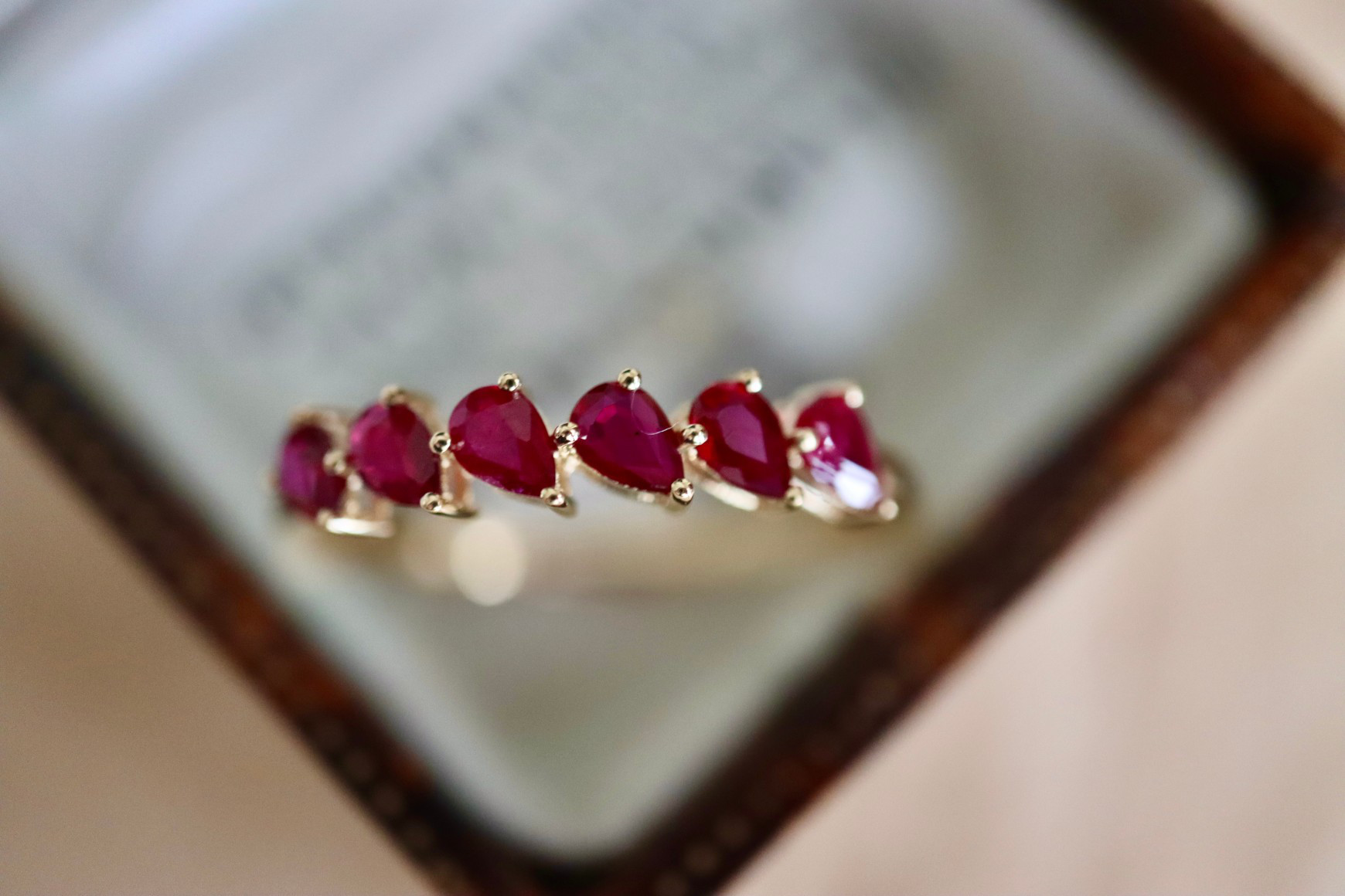 ルビー ハーフエタニティリングk18 指輪・リング パール大好き(購入前