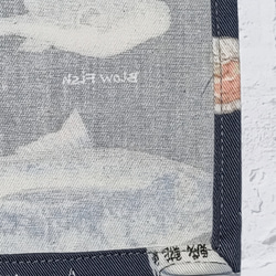 寿司ネタ図鑑柄 42×42㎝ 正方形ランチクロス＆給食袋のセット【チャコールグレー】【小学校給食用】 6枚目の画像