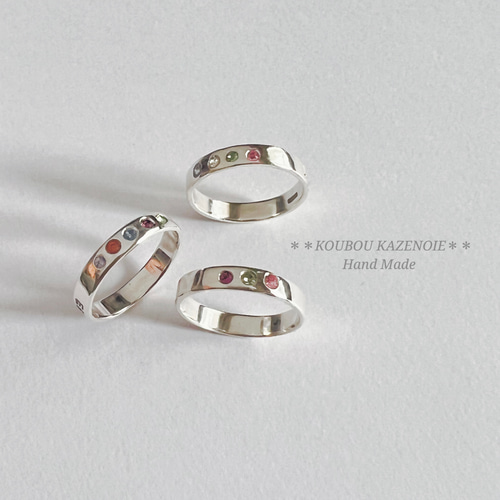 1号から制作可能♪◇TREASURE RING◇2石選べる誕生石リング（シルバー