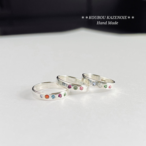 1号から制作可能♪◇TREASURE RING◇2石選べる誕生石リング（シルバー