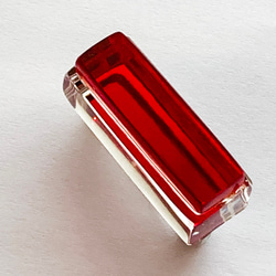 ［Creema限定］ガラスアクセサリー　赤　ブローチ　メンズ  レディース  カスタマイズOK 2枚目の画像