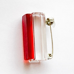 ［Creema限定］ガラスアクセサリー　赤　ブローチ　メンズ  レディース  カスタマイズOK 5枚目の画像