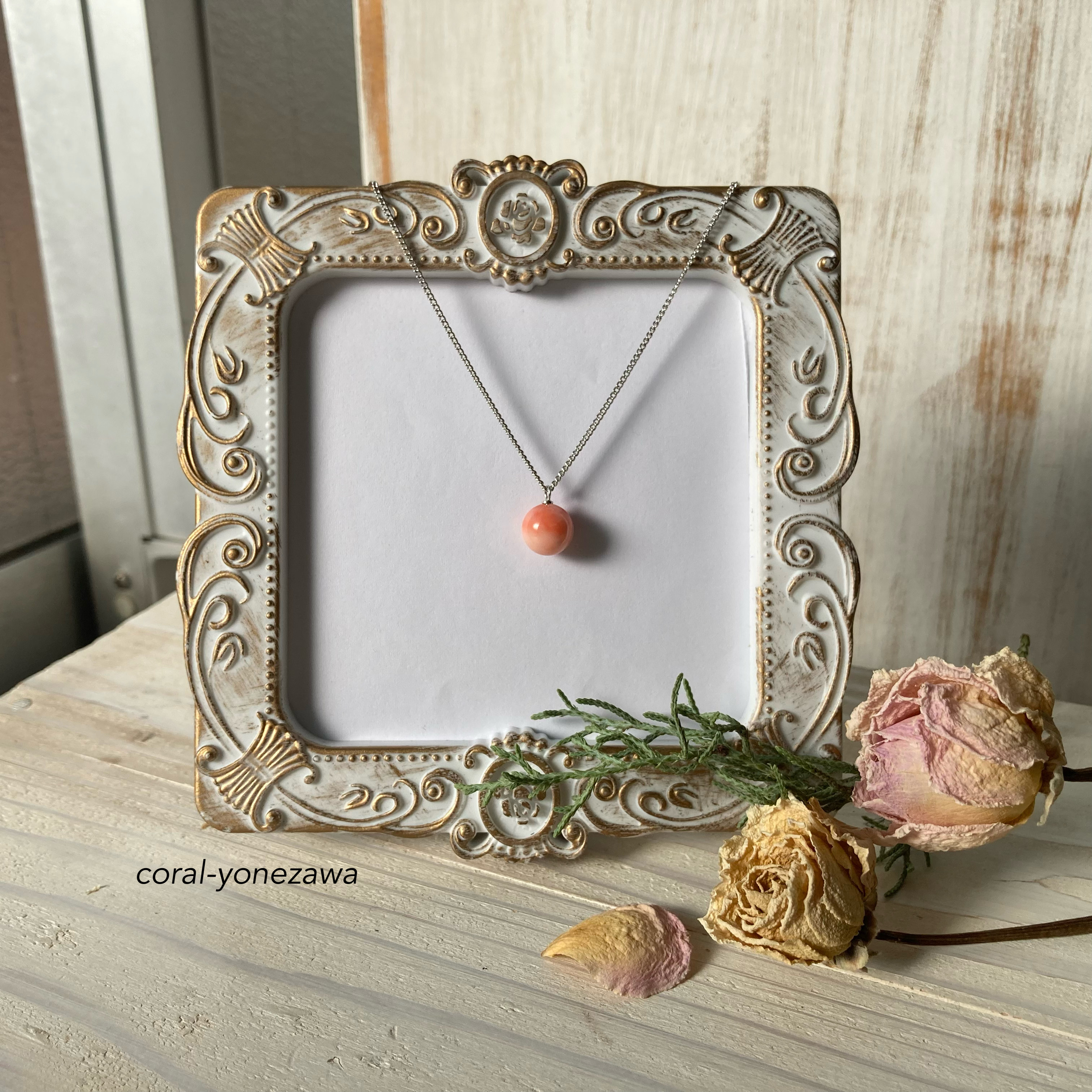 ピンク珊瑚svペンダント〜一粒〜