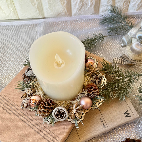 シックモダンなリースキャンドル クリスマス クリスマスインテリア