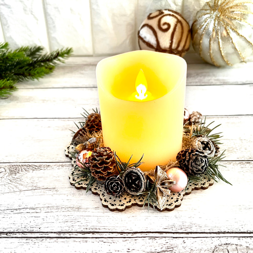 シックモダンなリースキャンドル クリスマス クリスマスインテリア