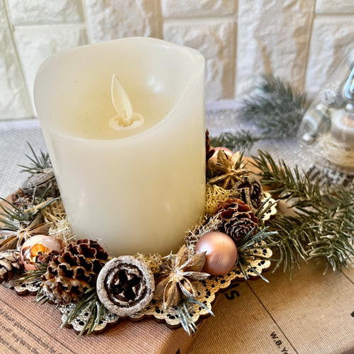 シックモダンなリースキャンドル クリスマス クリスマスインテリア