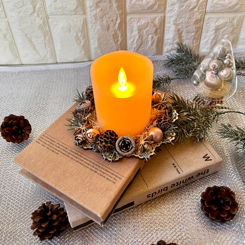 シックモダンなリースキャンドル クリスマス クリスマスインテリア