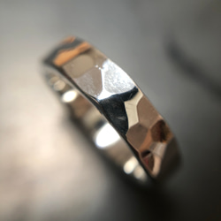 pair ring silver 4mm/シルバー/指輪/ペアリング/槌目/シンプル/刻印 6枚目の画像